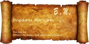 Bogdanu Mariann névjegykártya