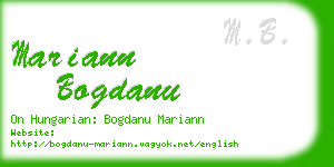 mariann bogdanu business card